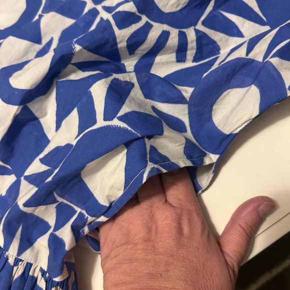 Oliphant Blue and White Sunburst Midi Dress - Picture 6 of 8